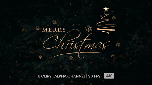 Elegant Merry Christmas Title Reveal Animation Pack