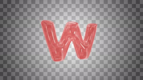 Squishy Red Letter W Inflation Animation