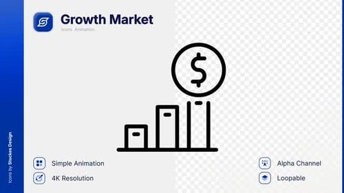 Minimalist Business Growth Bar Chart Icon Animation