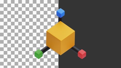 3D Animation of Exploring the Geometry of a 3D Cube | Alpha Channel