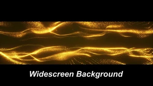 Abstract Flowing Golden Particle Waves Loop Widescreen Background