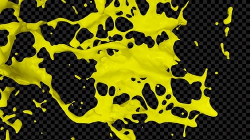 Vibrant Yellow Fluid Splatter Transition Reveal