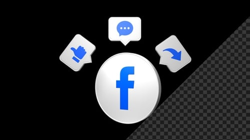 3D Facebook Like Comment Share Social Media Icons