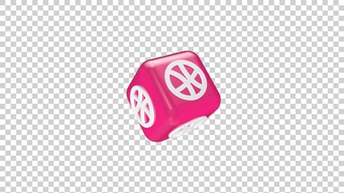 Dribbble Icon On 3D Box