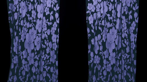 Vorhang mit floraler Spitze, transparent, lila