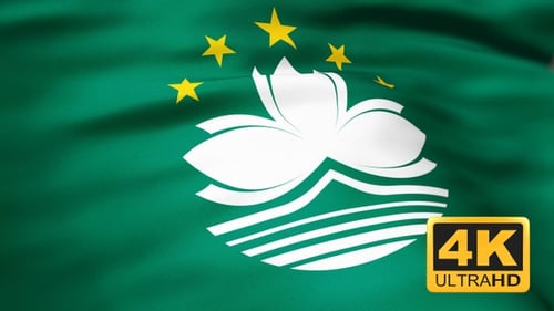 Waving Macau Flag in Realistic Fabric Animation