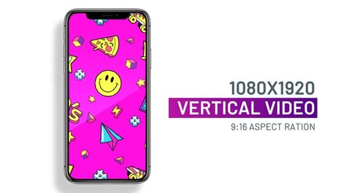 Animated Retro 90s Pop Culture Doodles Background