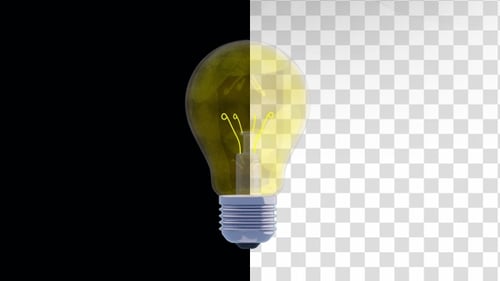Animated Lightbulb Generating Ideas and Money