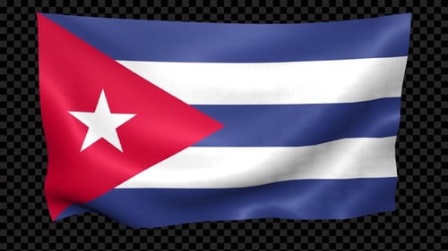 Waving Cuban Flag Seamless Loop Animation