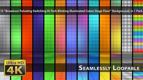 Broadcast Pulsating Switching Hi-Tech, blinkende, beleuchtete Würfel, Bühnenboden, 10er-Pack