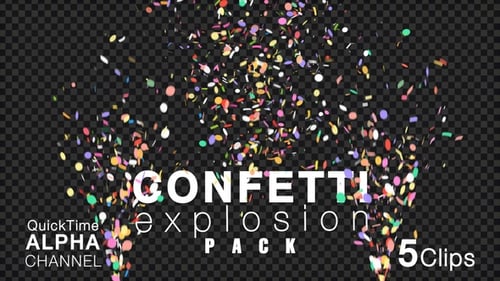 Colorful Confetti Falling Animation with Alpha Channel