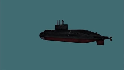 3D Animated Submarine Rotating with Alpha Channel