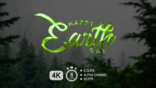 Animated Liquid Happy Earth Day Title Reveal