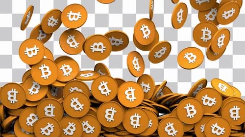 Falling Gold Bitcoin Coins Animation