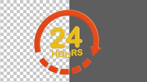 3D 24 Hours | Alpha Channel