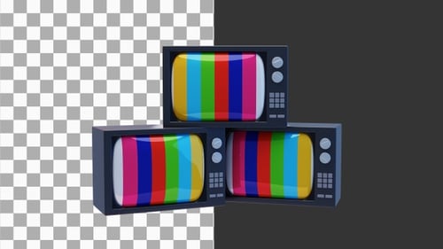 3D Animation of Vintage Retro TV | Alpha Channel