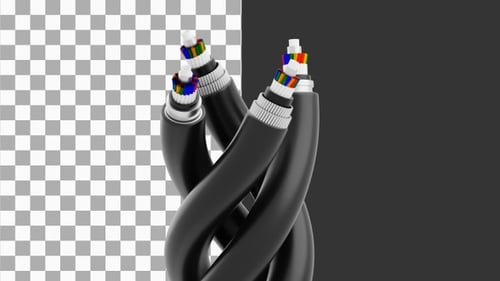 3D Animation of Fiber Optical Internet Cable | Alpha Channel