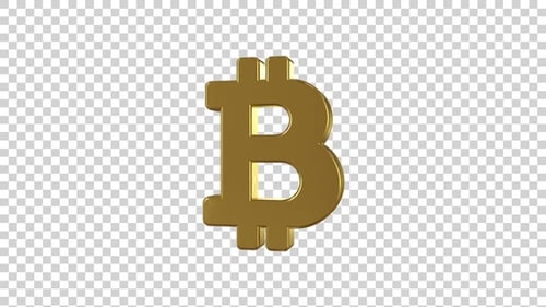 Golden Bitcoin Cryptocurrency Symbol Rotating Loop
