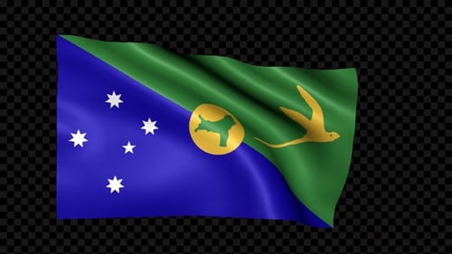 Realistic Waving Christmas Island Flag Animation