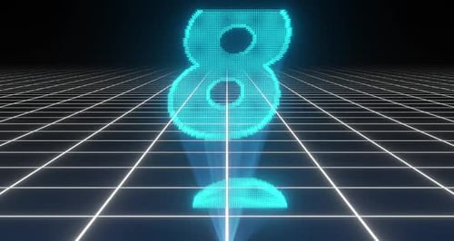 Countdown Hologram Animation 10 to 1