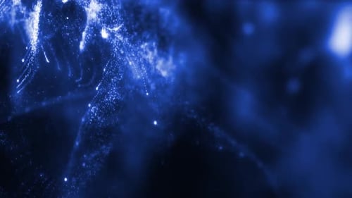 Abstract Blue Glowing Particles Flowing Seamless Loop Background