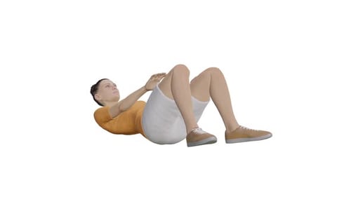 Ab Crunch exercise fitness workout animated 45 angle view