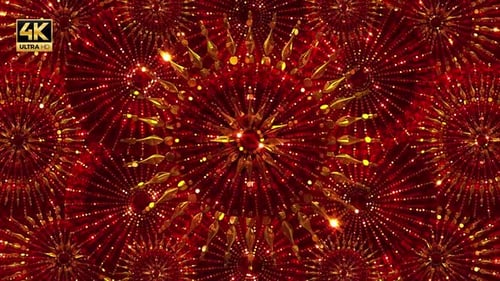 Glittering Golden Red Abstract Celebration Background Loop