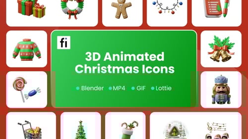 Animated 3D Christmas Icons Collection