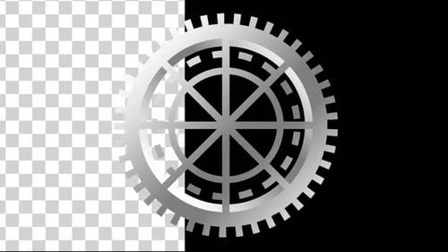 Cog Wheel Rotation 2- Alpha Channel