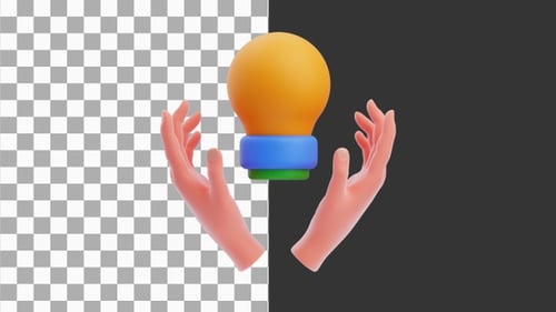 3D Animation of Knowledge Idea | Alpha Channel