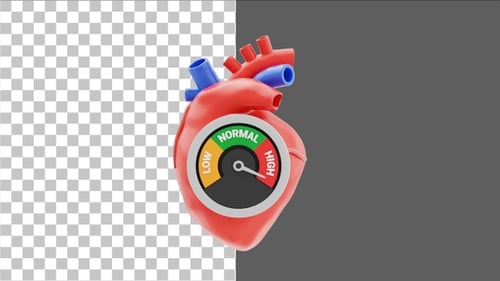 3D High Blood Pressure Hypertension | Alpha Channel