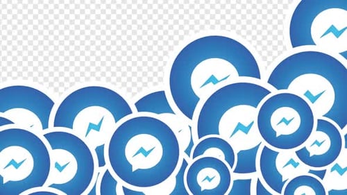 Animated Blue Messenger Icons Rising Transition