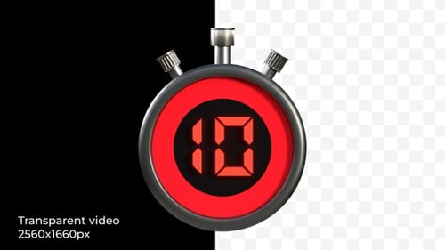 Modern 3D Digital Stopwatch Countdown Timer