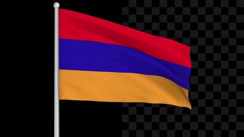 Waving Armenia Flag with Alpha Channel