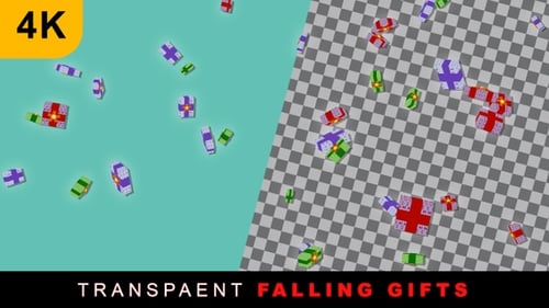 Falling Gift Boxes Seamless Loop Overlay
