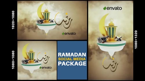Ramadan Kareem Animated Greeting with Golden Elements