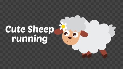 Cute Cartoon Sheep Running Loop Animation