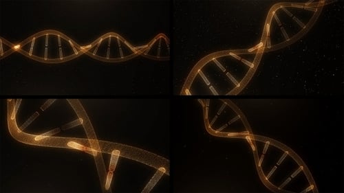 Abstract Digital DNA Double Helix Rotating Science Background Loop