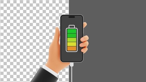 3D Battery Charging | Alpha Channel