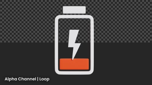 3D Low Battery Indicator Animation | Alpha Loop