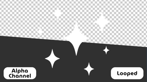Cartoon Twinkling Stars Animation Overlay | Alpha Channel