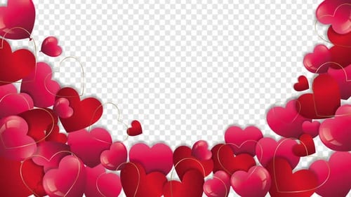 Animated Romantic Hearts Border Overlay