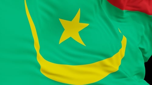The Mauritania with alpha channel waving in the wind in slow motion