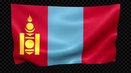 Realistic Mongolian Flag Waving Loop