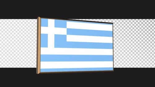 Animated 3D Greece Flag Rotation
