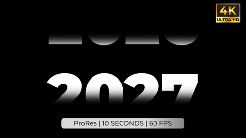 2027 Scrolling Numbers Counter Animation