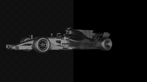 Futuristic 3D Race Car Rotation on Transparent Background