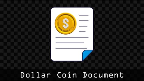 Flat Design Document and Dollar Coin Animation