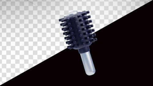 3D Rotating Scalp Massager Brush Icon Animation