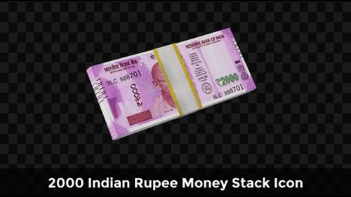 Dynamic Rotating Stack of Indian 2000 Rupee Banknotes
